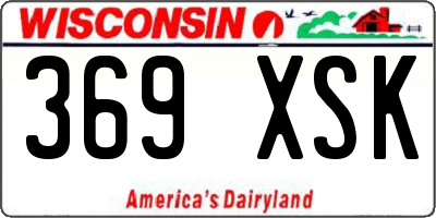 WI license plate 369XSK