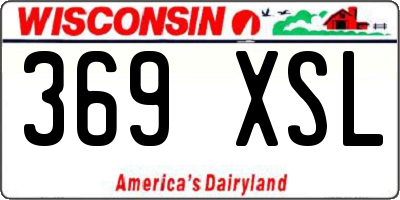 WI license plate 369XSL