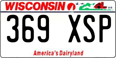 WI license plate 369XSP