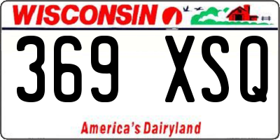 WI license plate 369XSQ