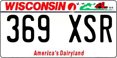 WI license plate 369XSR