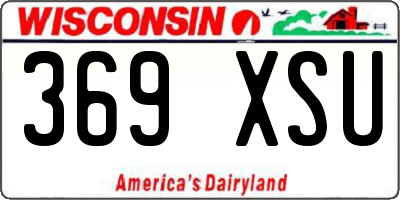 WI license plate 369XSU