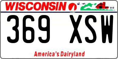 WI license plate 369XSW