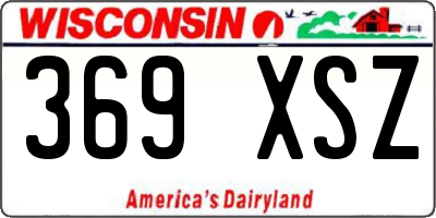 WI license plate 369XSZ