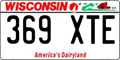 WI license plate 369XTE