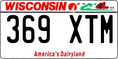 WI license plate 369XTM