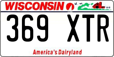 WI license plate 369XTR