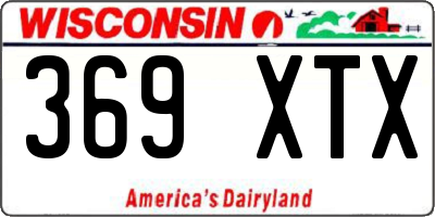 WI license plate 369XTX
