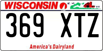 WI license plate 369XTZ