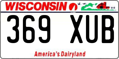 WI license plate 369XUB