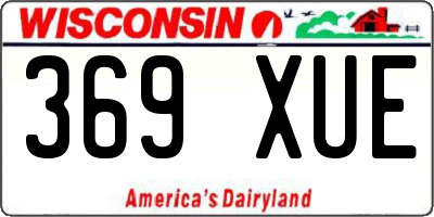WI license plate 369XUE