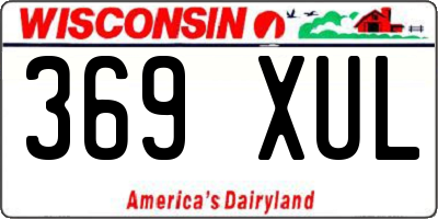 WI license plate 369XUL