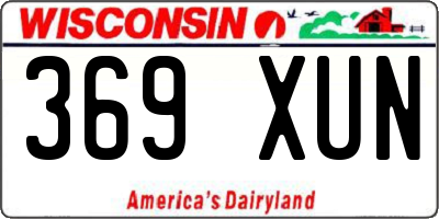 WI license plate 369XUN