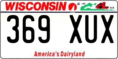WI license plate 369XUX