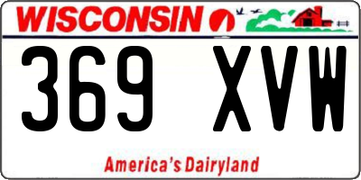WI license plate 369XVW
