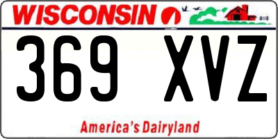 WI license plate 369XVZ
