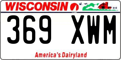 WI license plate 369XWM