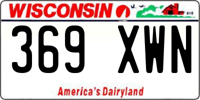 WI license plate 369XWN