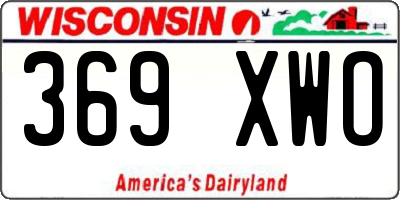 WI license plate 369XWO