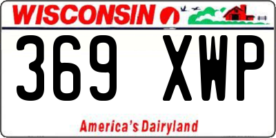 WI license plate 369XWP