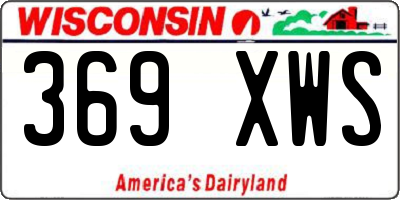 WI license plate 369XWS