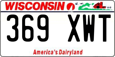 WI license plate 369XWT