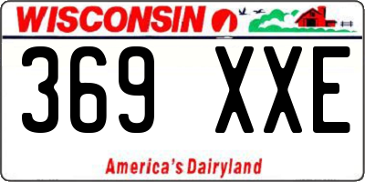 WI license plate 369XXE