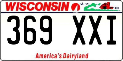 WI license plate 369XXI