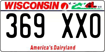 WI license plate 369XXO