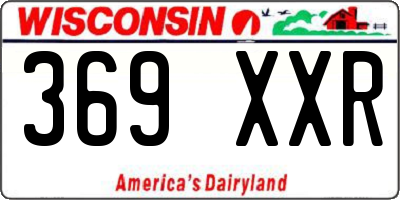 WI license plate 369XXR
