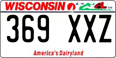 WI license plate 369XXZ