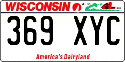 WI license plate 369XYC