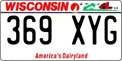 WI license plate 369XYG