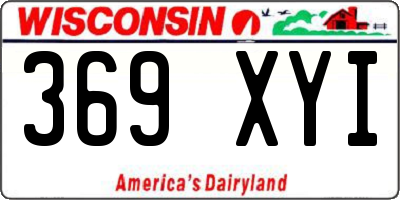 WI license plate 369XYI