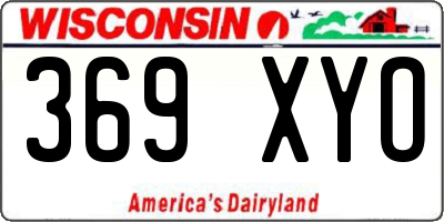WI license plate 369XYO