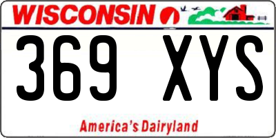 WI license plate 369XYS