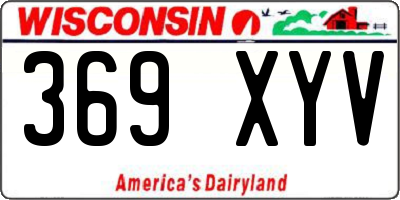 WI license plate 369XYV