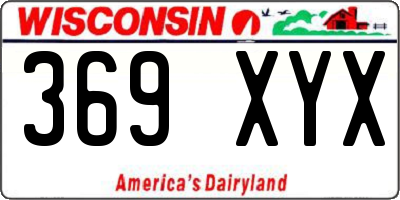 WI license plate 369XYX