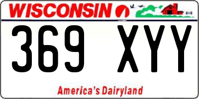 WI license plate 369XYY