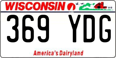 WI license plate 369YDG