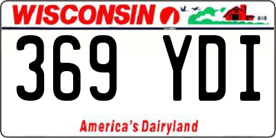 WI license plate 369YDI
