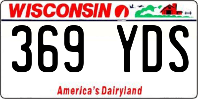WI license plate 369YDS