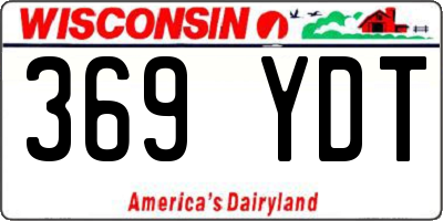 WI license plate 369YDT