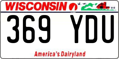 WI license plate 369YDU