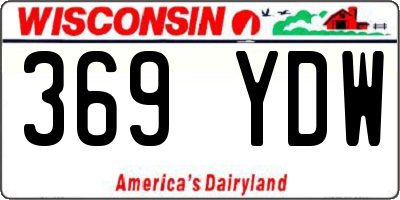 WI license plate 369YDW