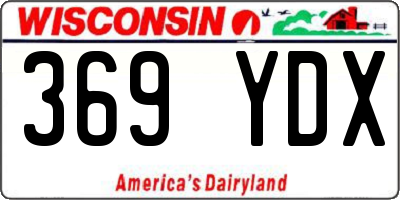 WI license plate 369YDX