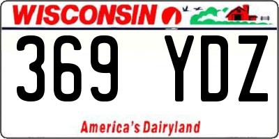 WI license plate 369YDZ