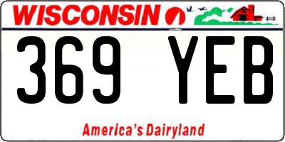 WI license plate 369YEB