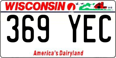 WI license plate 369YEC