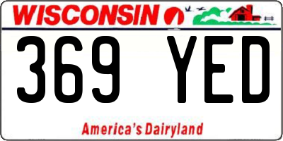 WI license plate 369YED